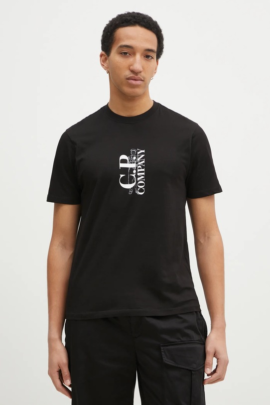 C.P. Company t-shirt in cotone sovrastampa nero 18CMTS138A005100W