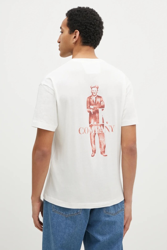 Odzież C.P. Company t-shirt bawełniany 18CMTS141A005100W biały