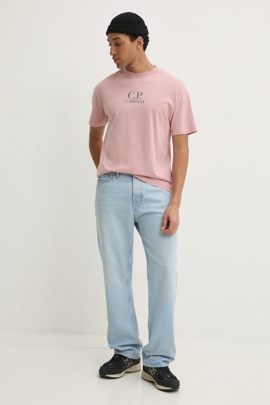 C.P. Company t-shirt bawełniany 18CMTS141A005100W różowy SS25