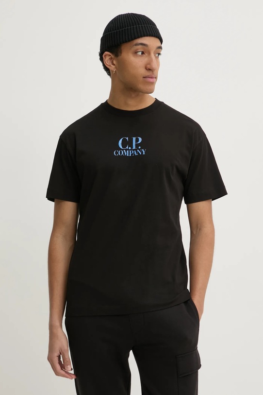 Хлопковая футболка C.P. Company хлопок чёрный 18CMTS141A005100W