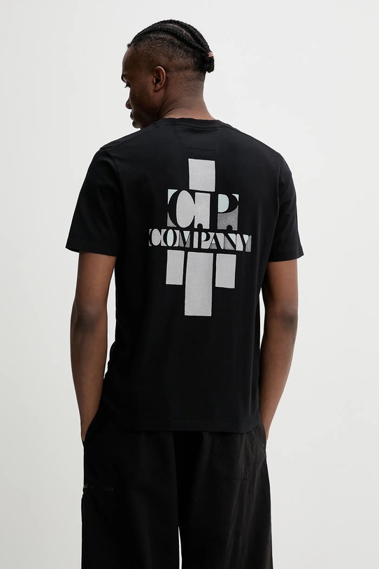 C.P. Company t-shirt bawełniany nadruk czarny 18CMTS144A006586W