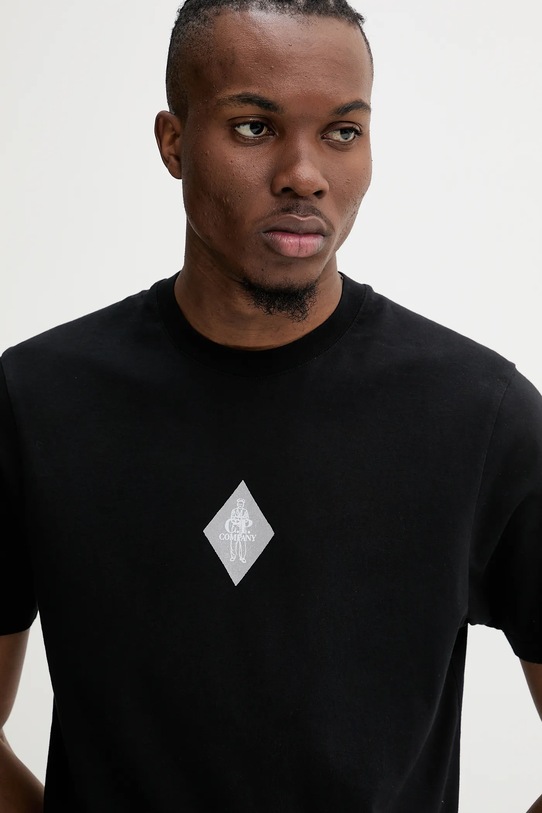 C.P. Company t-shirt bawełniany czarny 18CMTS144A006586W
