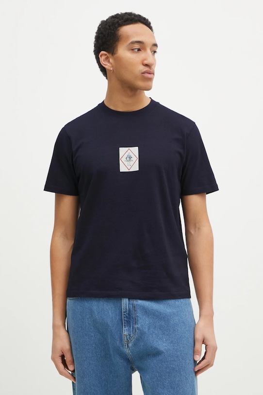 C.P. Company tricou din bumbac imprimeu bleumarin 18CMTS187A110056W