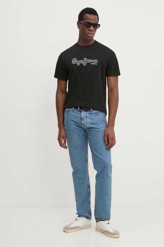 Хлопковая футболка Pepe Jeans DORIAN TEE PM509721 чёрный SS25