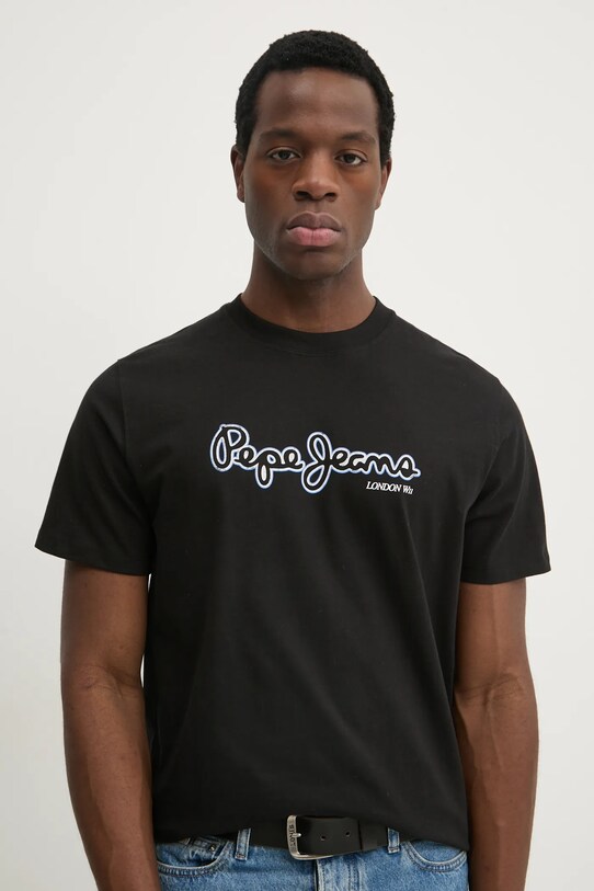 Pepe Jeans tricou din bumbac DORIAN TEE negru PM509721