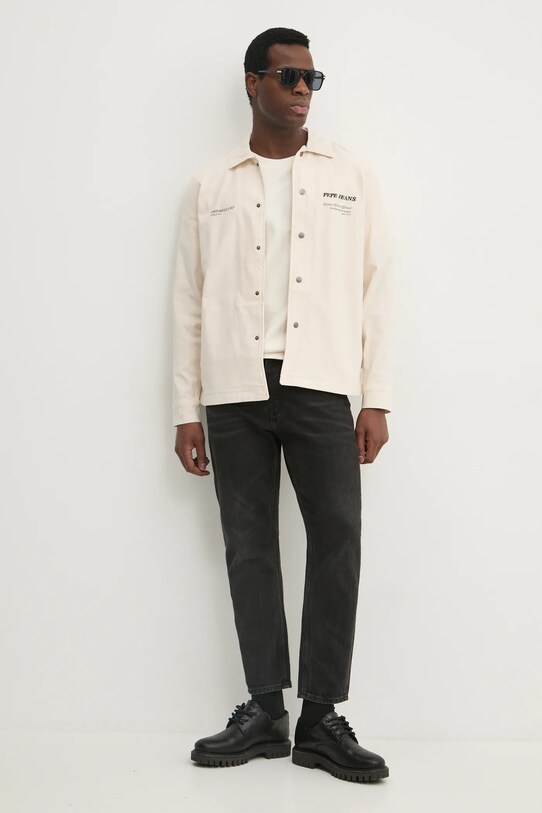 Βαμβακερό μπλουζάκι Pepe Jeans DALTON TEE PM509722 μπεζ SS25