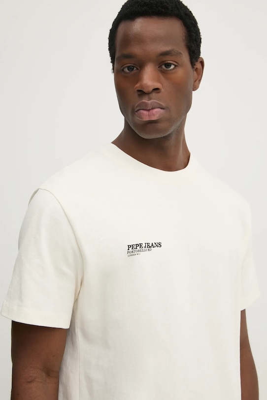 Βαμβακερό μπλουζάκι Pepe Jeans DALTON TEE μπεζ PM509722
