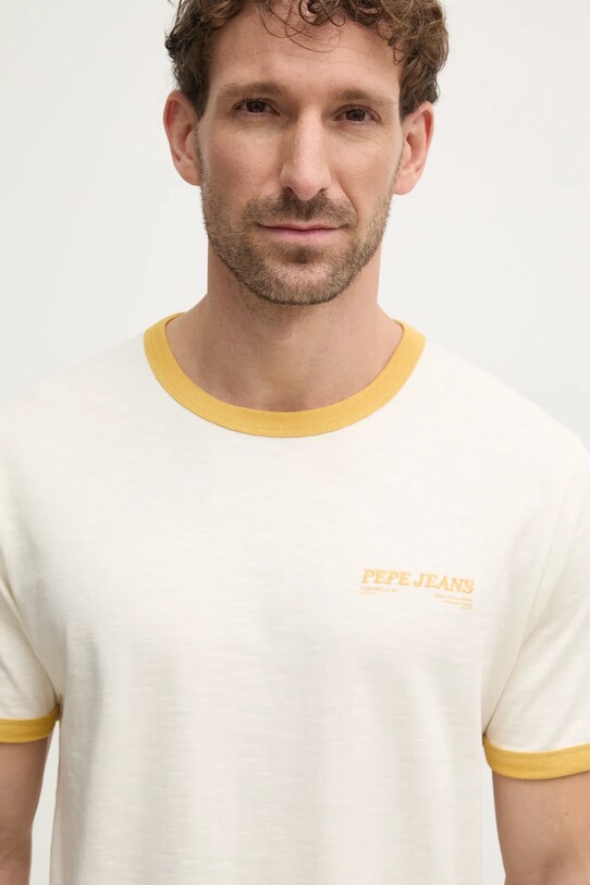 Бавовняна футболка Pepe Jeans PACEY бежевий PM509724