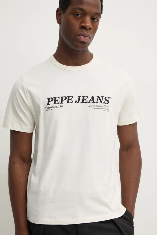 Бавовняна футболка Pepe Jeans DYLAN TEE бежевий PM509728