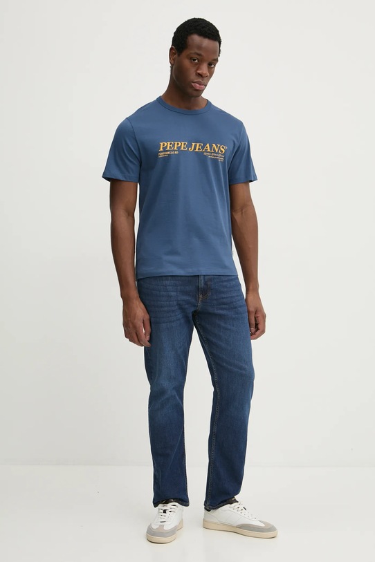 Pepe Jeans tricou din bumbac DYLAN TEE PM509728 albastru SS25