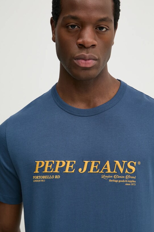 Бавовняна футболка Pepe Jeans DYLAN TEE блакитний PM509728