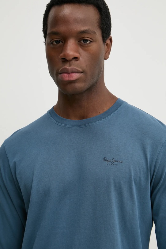 Bavlněné tričko s dlouhým rukávem Pepe Jeans JACKO LONG modrá PM509752