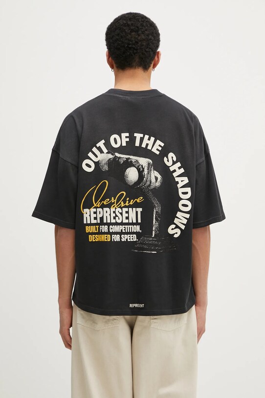 Одежда Хлопковая футболка Represent Out Of The Shadows MLM41058.04 чёрный