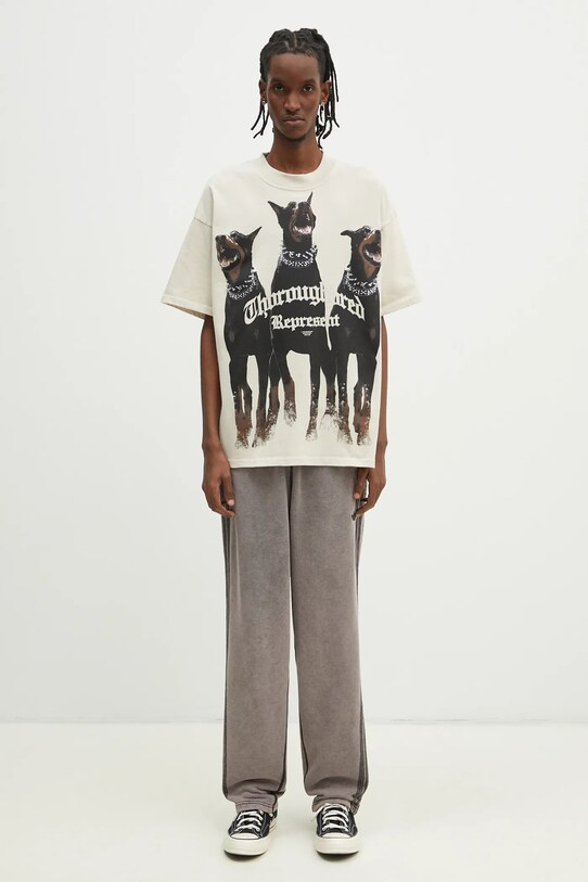 Represent t-shirt in cotone Thoroughbred MLM41135.002 beige