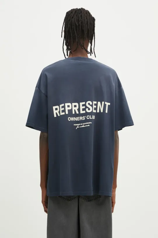 Represent t-shirt in cotone Owners Club OCM41114.224 blu navy SS25