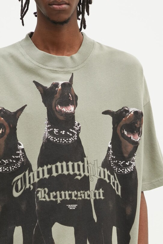 Хлопковая футболка Represent Thoroughbred зелёный MLM41135.066
