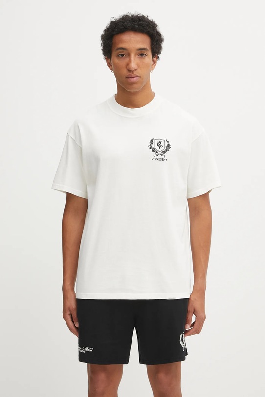 Odzież Represent t-shirt bawełniany Crest MLM41069.72 beżowy