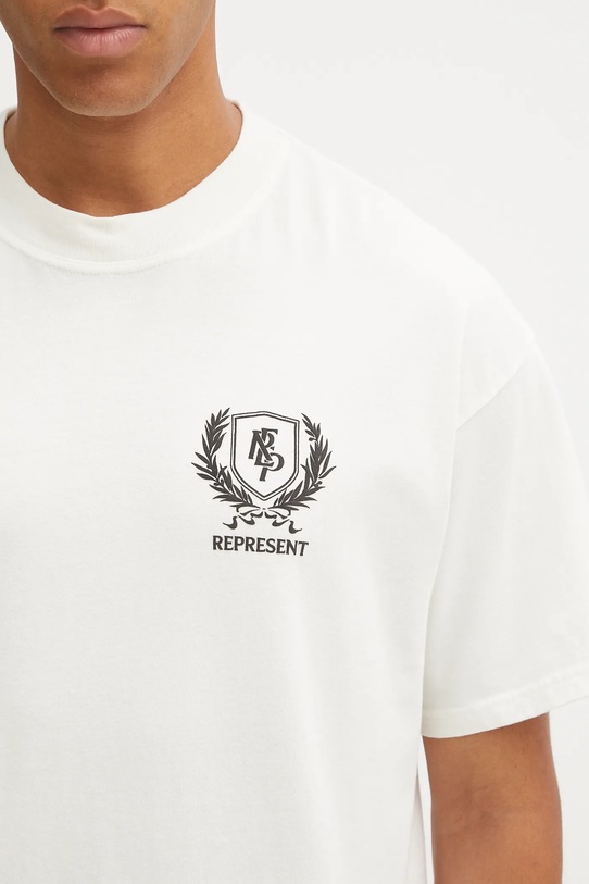 Represent t-shirt bawełniany Crest beżowy MLM41069.72