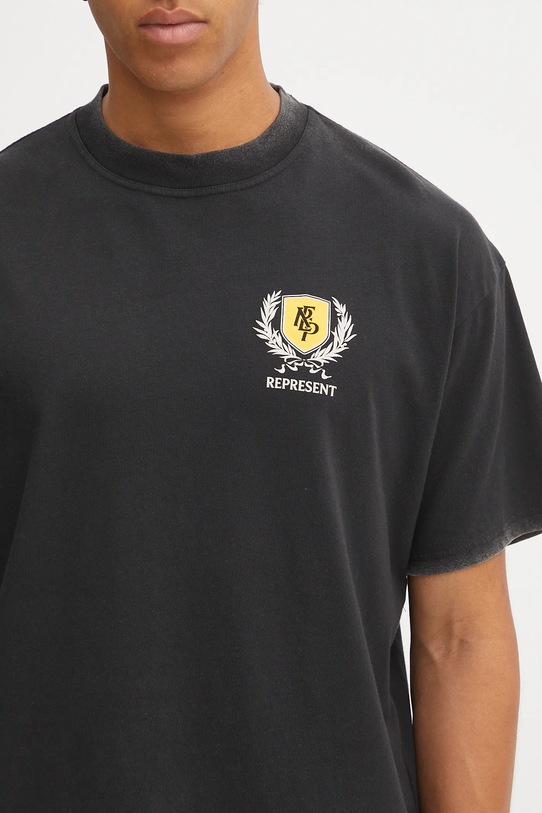 Represent t-shirt bawełniany Crest czarny MLM41069.06
