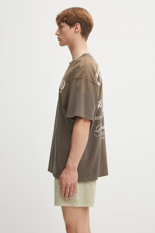 Represent tricou din bumbac Crest MLM41069.54 maro SS25