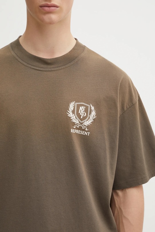 Represent t-shirt bawełniany Crest brązowy MLM41069.54
