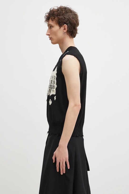Βαμβακερό γιλέκο MM6 Maison Margiela SH0FB0009 μαύρο SS25