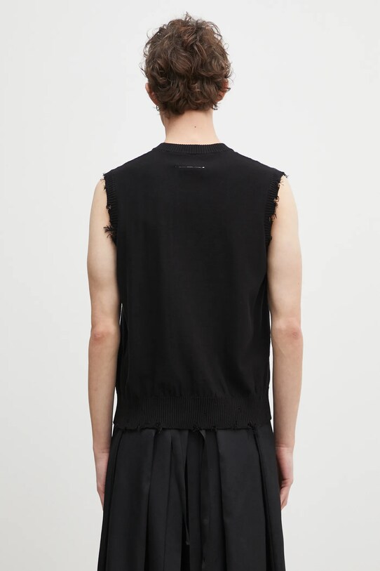 Ρούχα Βαμβακερό γιλέκο MM6 Maison Margiela SH0FB0009 μαύρο