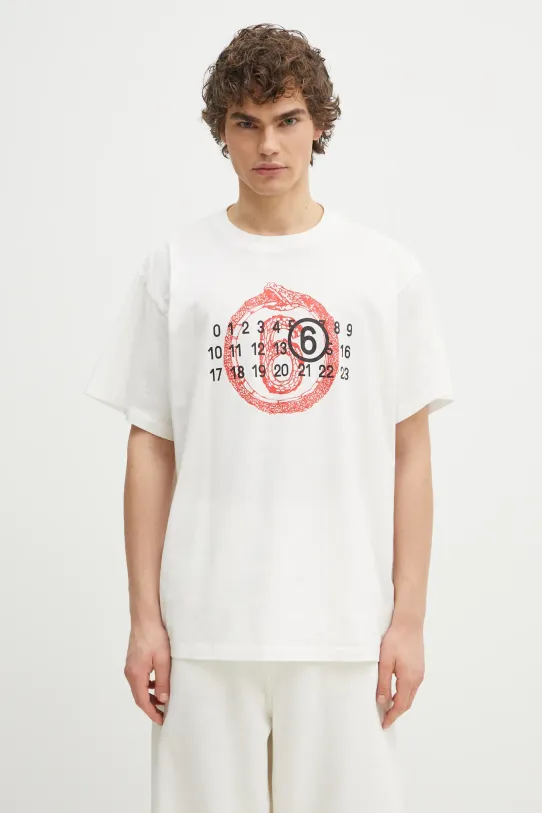 MM6 Maison Margiela t-shirt in cotone rilassato bianco SH2GC0020