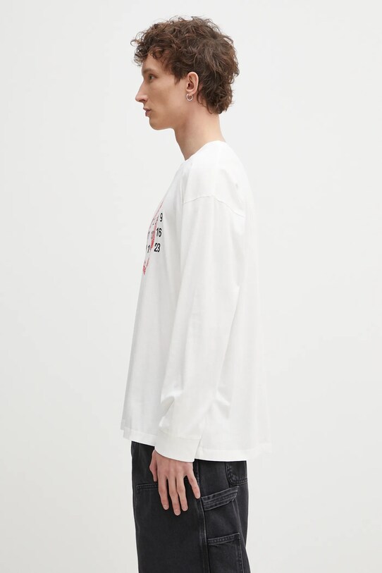 MM6 Maison Margiela longsleeve din bumbac SH2GC0021 alb SS25