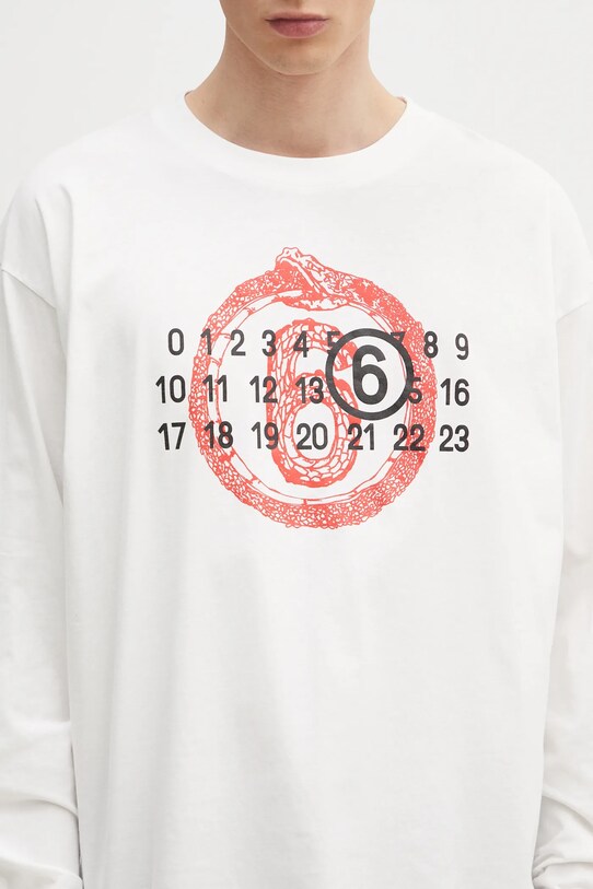 MM6 Maison Margiela longsleeve din bumbac alb SH2GC0021