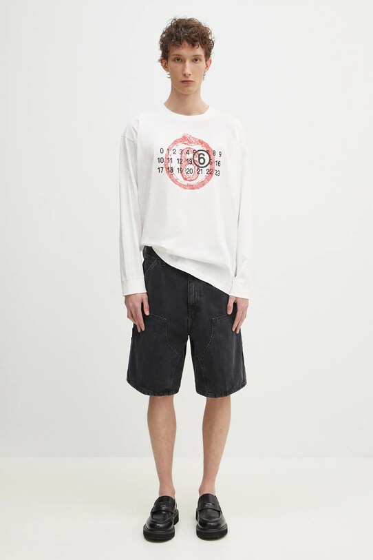MM6 Maison Margiela longsleeve din bumbac SH2GC0021 alb