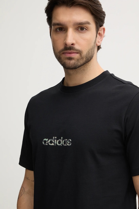 Bavlněné tričko adidas Camo černá JN1403