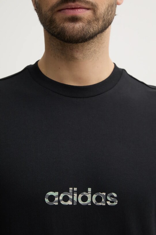 Bavlněné tričko adidas Camo JN1403 černá