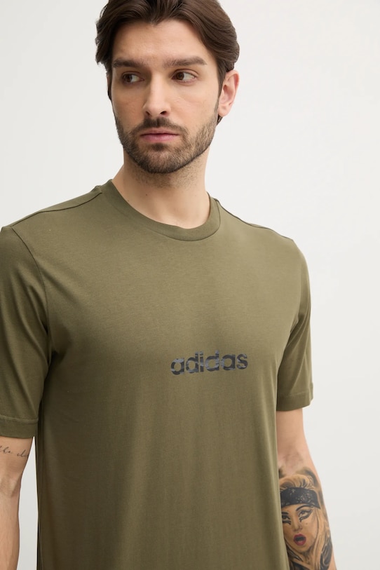 Хлопковая футболка adidas Camo зелёный JN1405