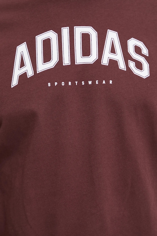 Памучна тениска adidas M C COLLE Collegiate JM0380 бордо