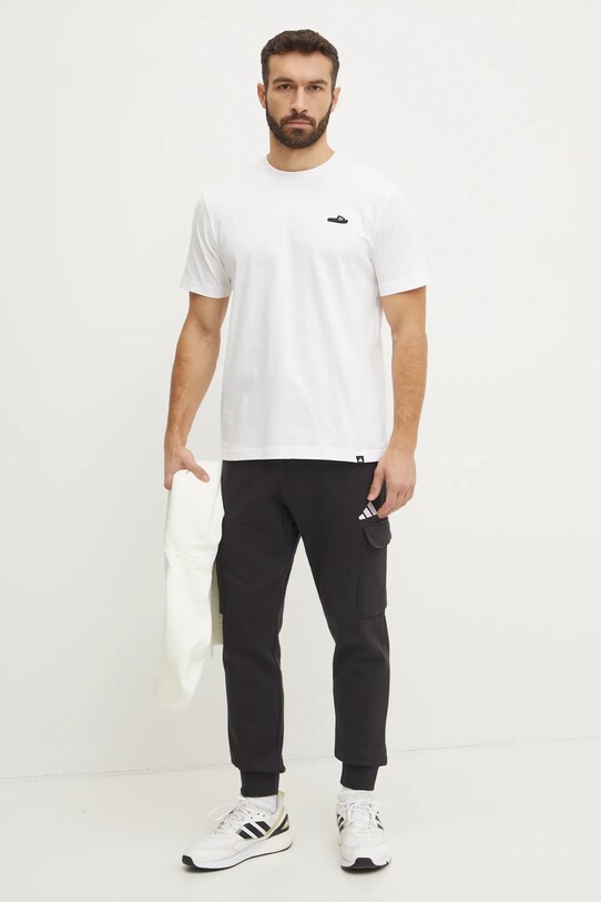 Бавовняна футболка adidas M L SLIDE TEE JJ4002 бежевий SS25