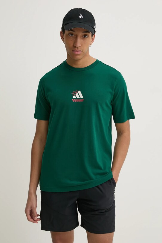 Одяг Бавовняна футболка adidas M L PIZZA TEE JJ4017 зелений