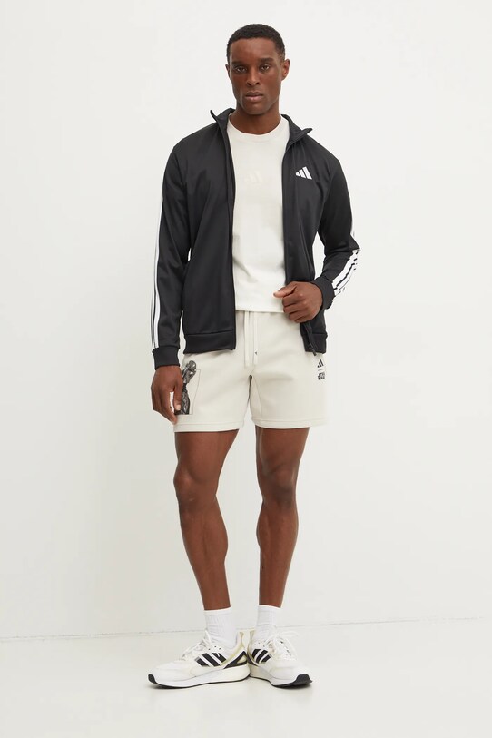 Памучна тениска adidas ALL SZN Dip Dye бежов JJ3696