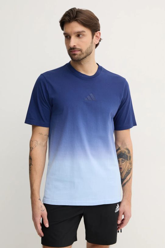 adidas t-shirt bawełniany ALL SZN Dip Dye wzorzyste niebieski JJ3697