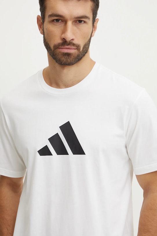 adidas t-shirt bawełniany Future Icons nadruk beżowy JD4913