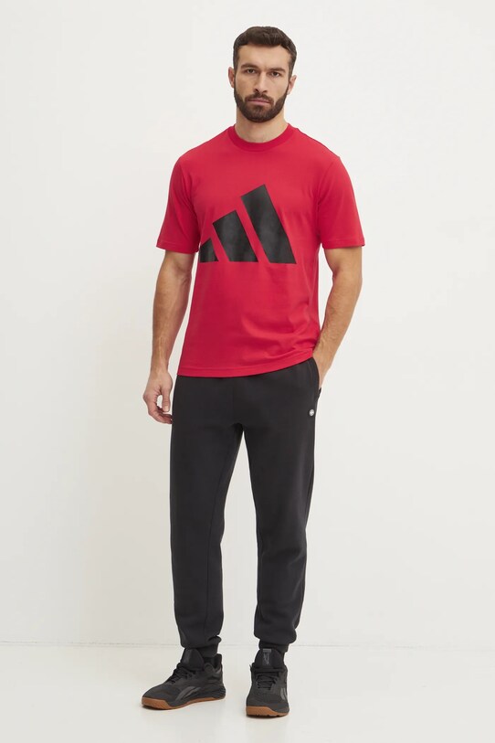 Бавовняна футболка adidas Essentials JE8934 червоний SS25