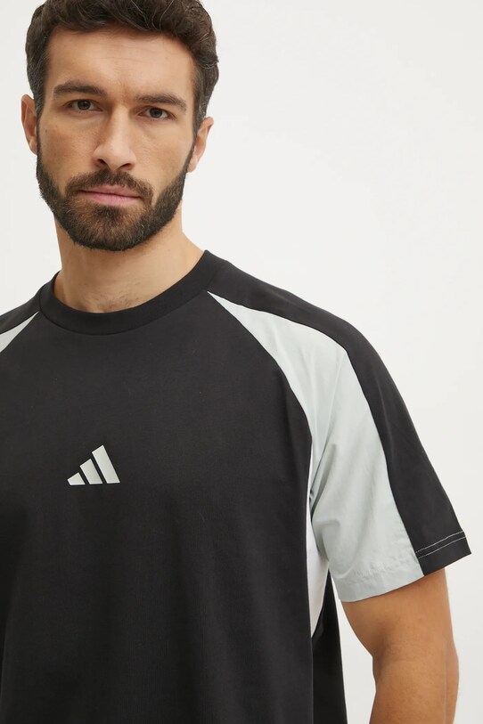 adidas tricou Essential Colorblock negru JD8060