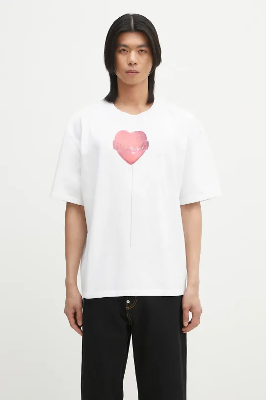 Памучна тениска Fiorucci Lollipop Heart Print Boxy Fit T-Shirt свободна бял U02SPTSH103CJ01WH03