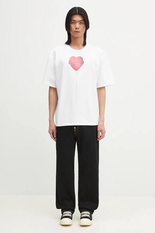 Хлопковая футболка Fiorucci Lollipop Heart Print Boxy Fit T-Shirt U02SPTSH103CJ01WH03 белый