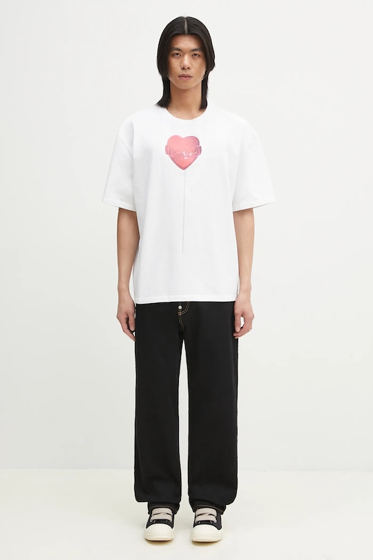 Памучна тениска Fiorucci Lollipop Heart Print Boxy Fit T-Shirt U02SPTSH103CJ01WH03 бял