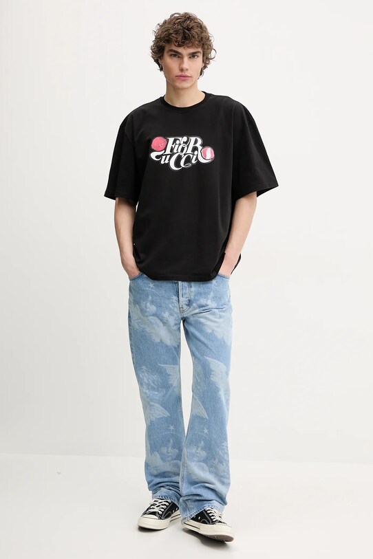 Fiorucci pamut póló Curly Lollipop Logo Boxy T-Shirt U02SPTSH103CJ01BK02 fekete SS25