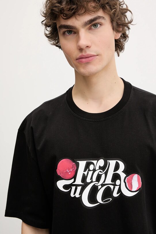 Fiorucci pamut póló Curly Lollipop Logo Boxy T-Shirt fekete U02SPTSH103CJ01BK02
