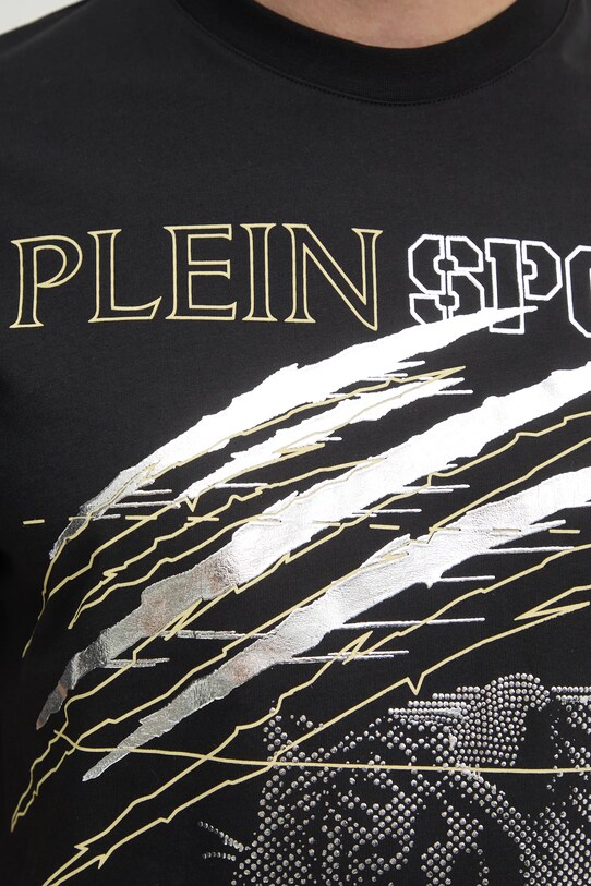 PLEIN SPORT tricou din bumbac SAEC.MTK8006.STE001N negru