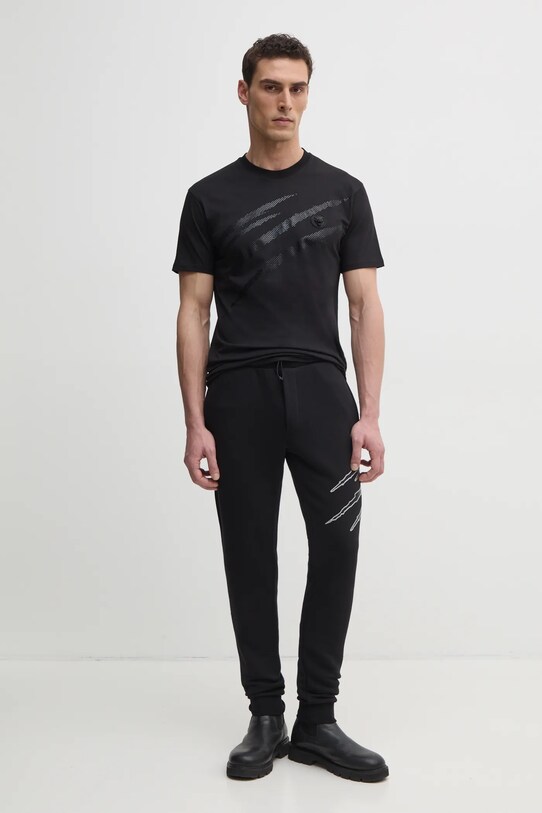 PLEIN SPORT tricou din bumbac SAEC.MTK8008.STE001N negru SS25