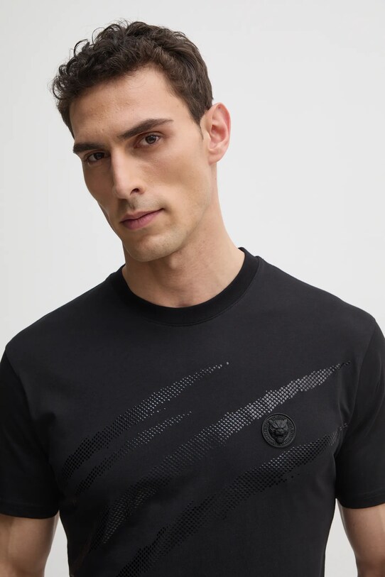 PLEIN SPORT tricou din bumbac negru SAEC.MTK8008.STE001N
